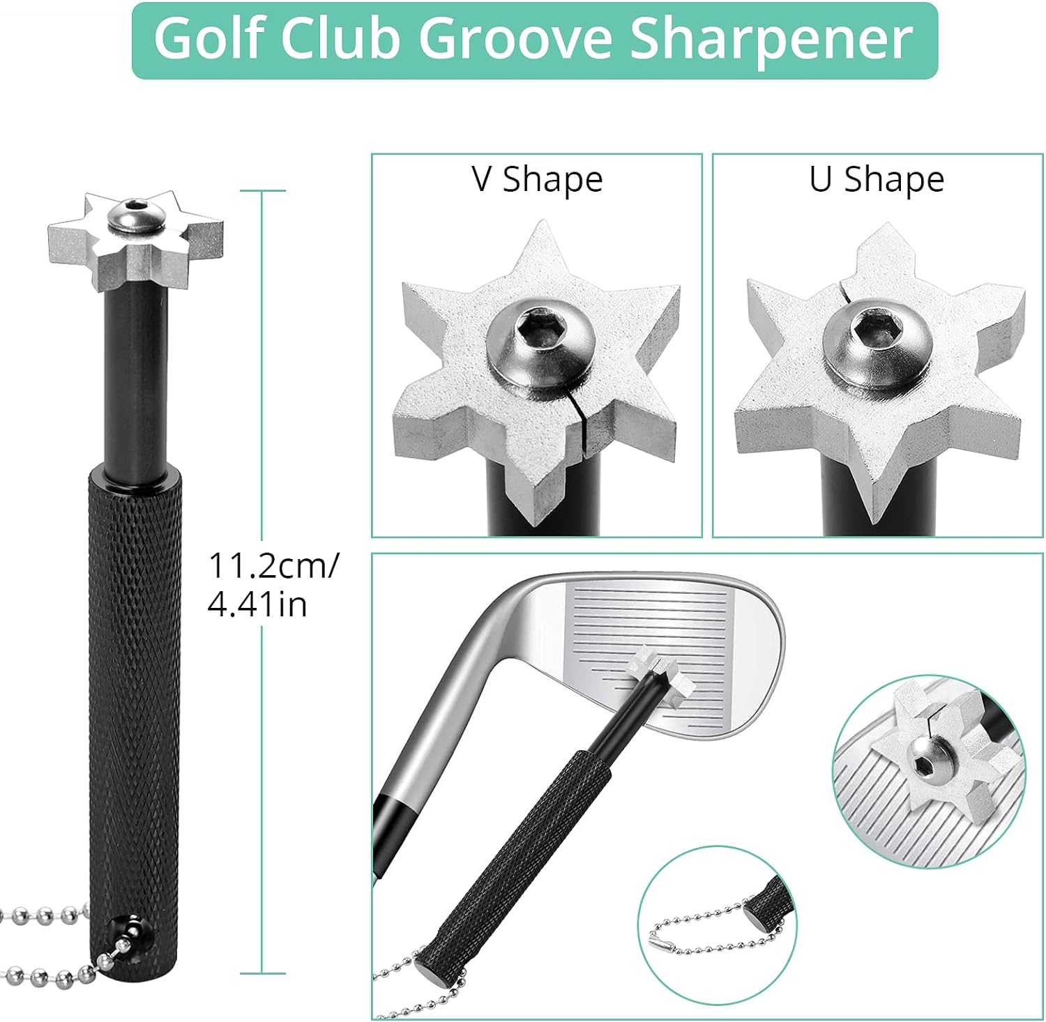 VINTEAM Golf Accessories Gift Set, Golf Towel, Golf Club Brush with Groove Cleaner, Foldable Divot Repair Tool with Ball Marker, Club Groove Cleaner Set and Golf Tee Holder - Golf Club Cleaning Kit
