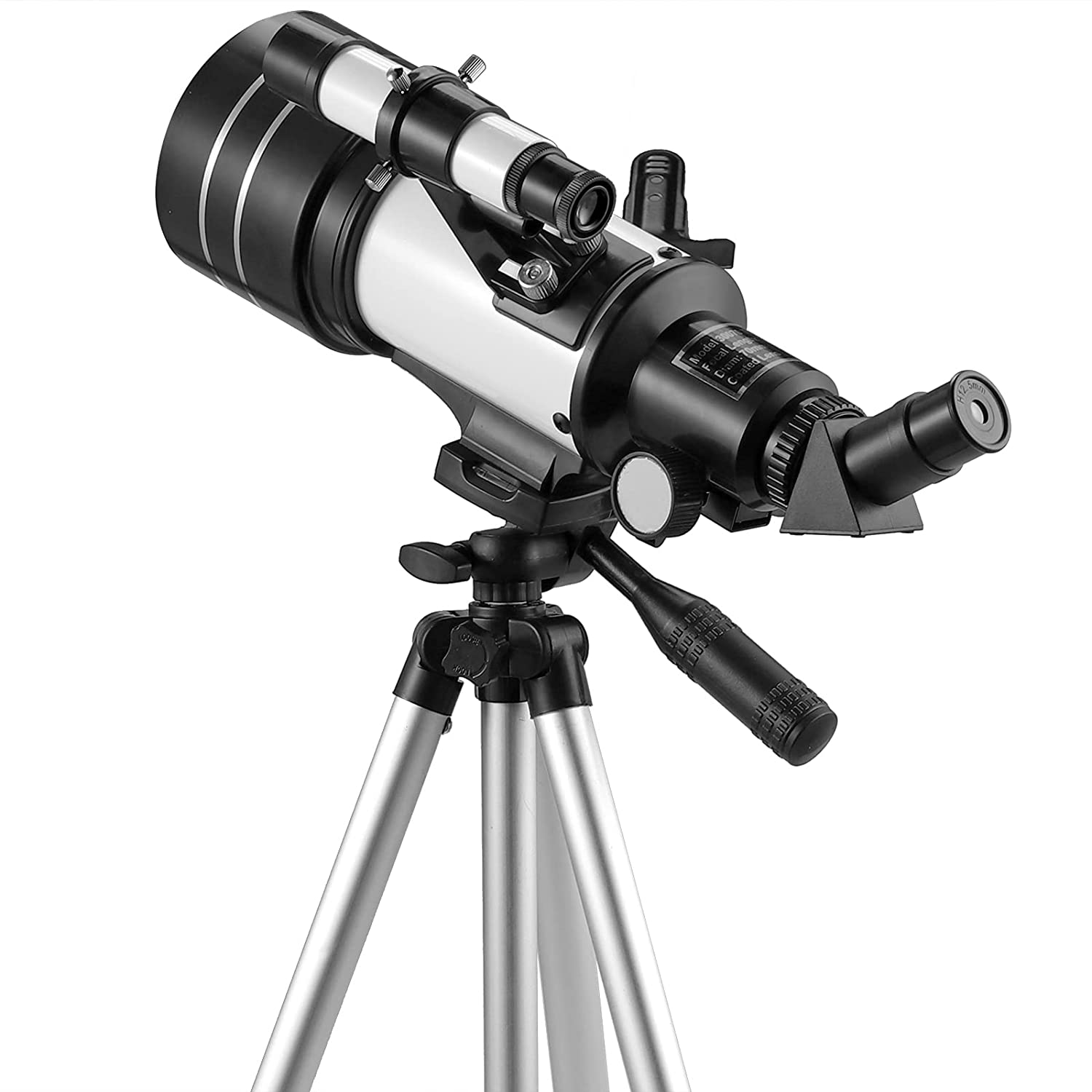 Telescope for Kids and Beginner, VinTeam Professional Astronomical Refractor Telescope with 70mm Aperture And 300mm Focal Length, Adjustable Tripod Stand, Refraction Monoculars and Mobile Phone Holder