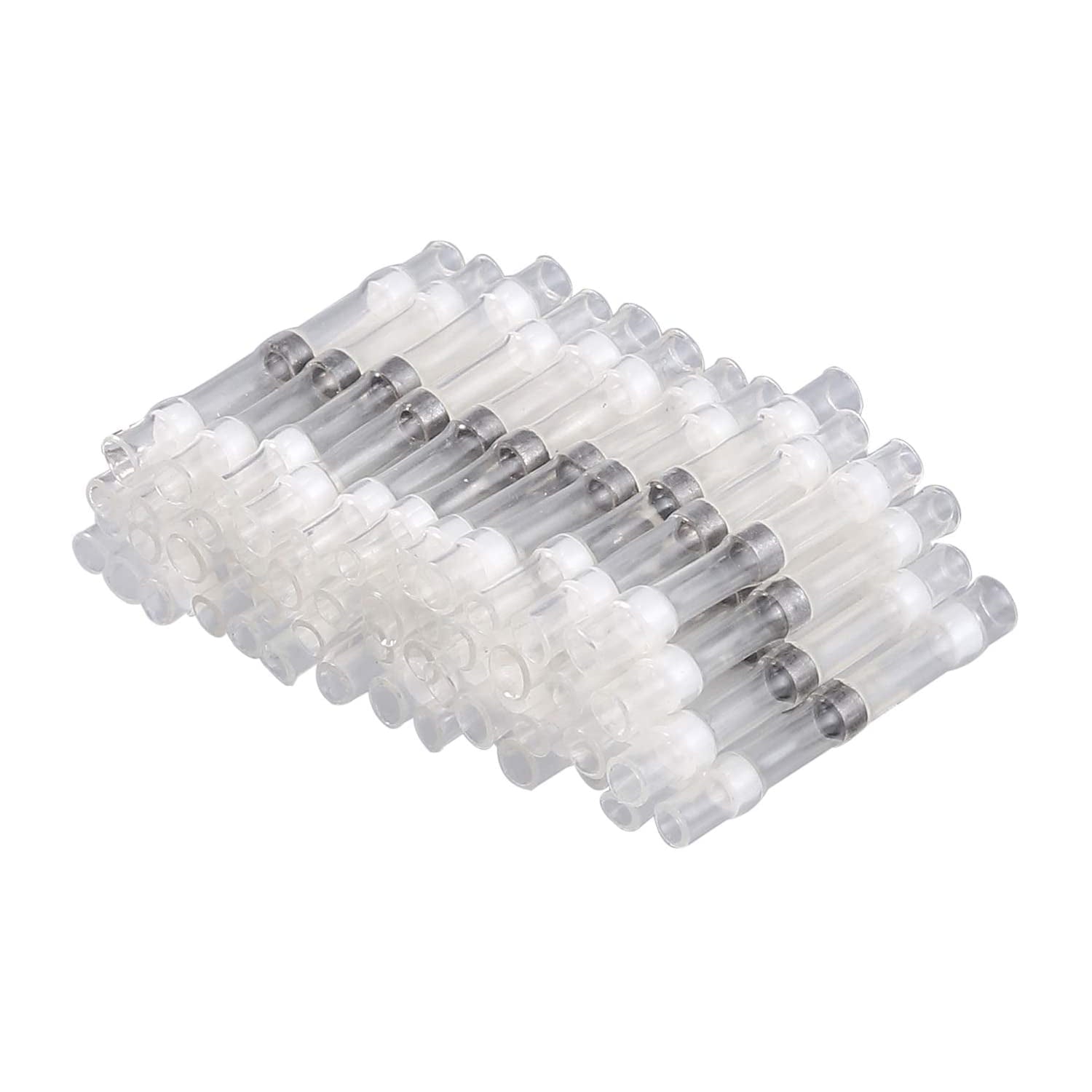 VinTeam 50PCS Heat Shrink Butt Connectors Waterproof Solder Seal Wire Connectors Electrical Wire Butt Terminals Non Crimp Wire Splice Connectors 26-24 AWG