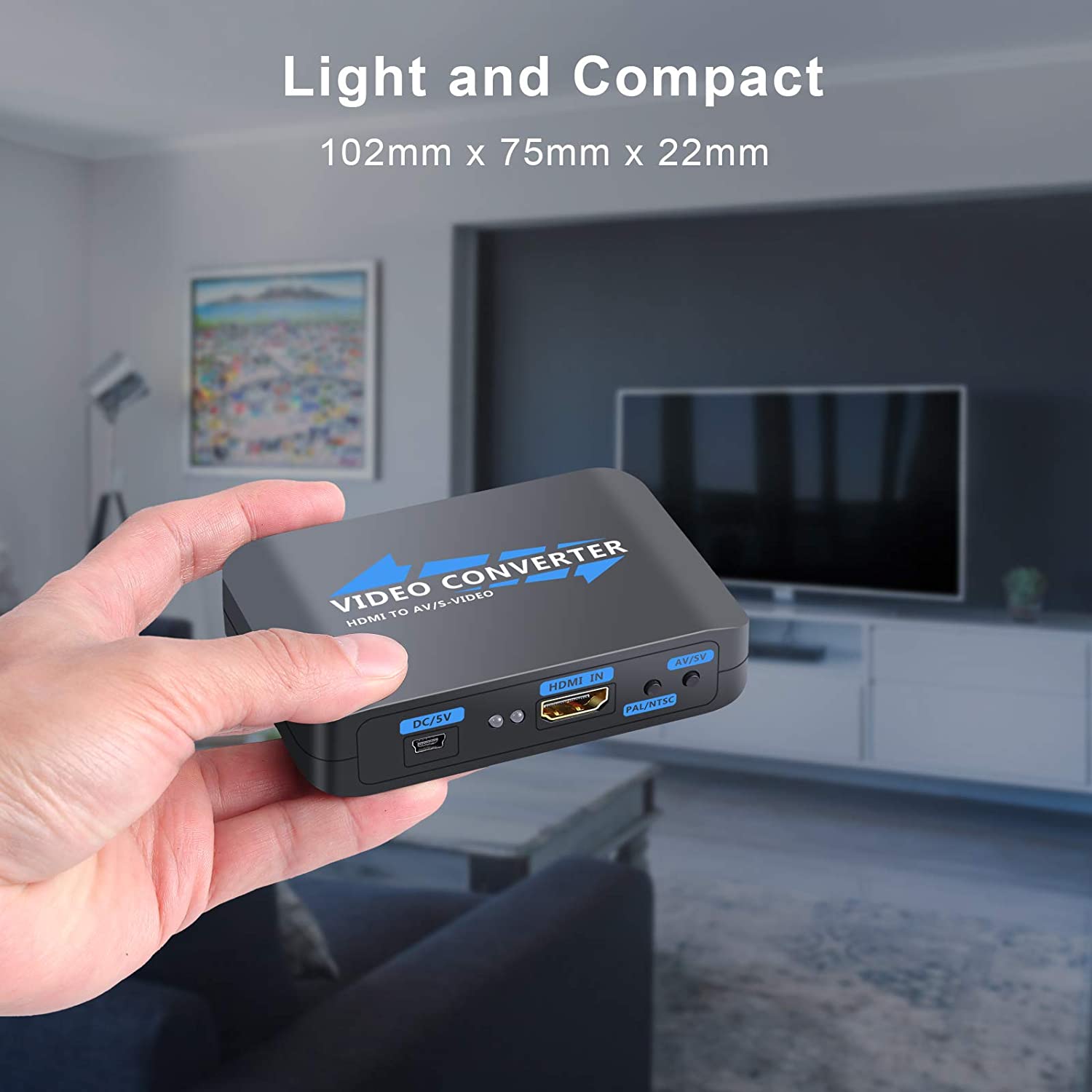 VinTeam HDMI to AV S-Video Converter 1080P HDMI to Composite 3RCA AV CVBS S-Video R/L Audio Converter Upscaler Support PAL/NTSC with RCA/S-Video Cable for PC PS3 TV STB VHS VCR Camera DVD