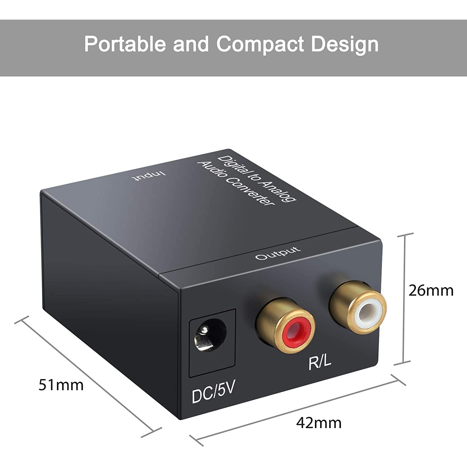 VinTeam DAC Converter Digital to Analog Audio Converter Digital SPDIF Toslink to Analog Stereo Audio RCA R/L for PS3 HD DVD Amps