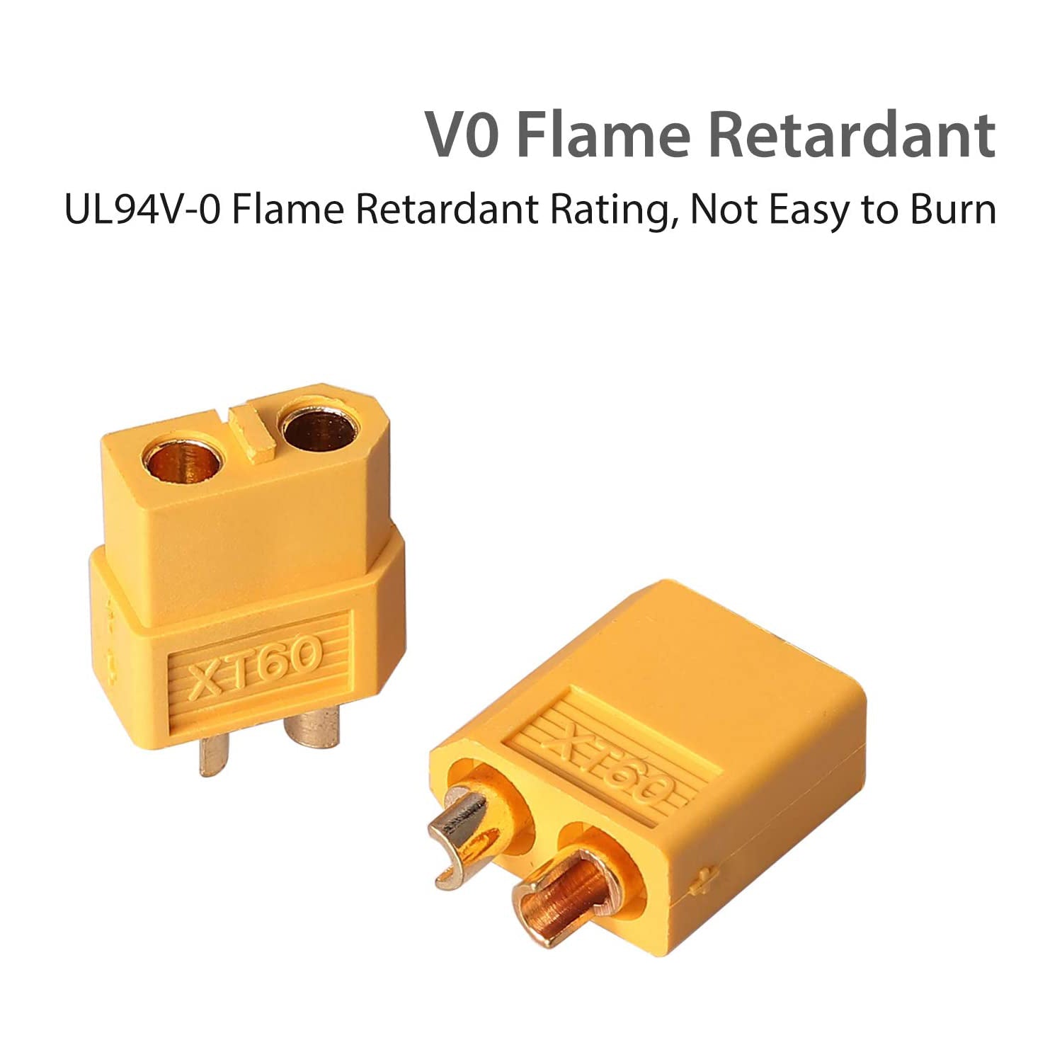 VinTeam 10 Pairs XT60 XT-60 Male Female Bullet Connectors Power Plugs with 5mm Heat Shrink Tubing for RC Lipo Battery