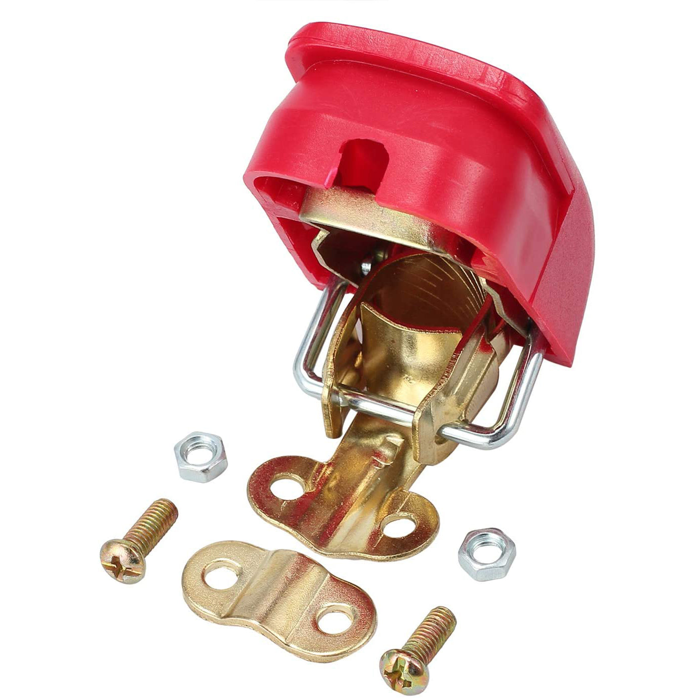 VinTeam 2 Pairs Quick Release Battery Terminal Connectors Quick Disconnect Terminals Brass Battery Terminal Clamps with Red (+) and Blue (-) Cover for Top Post Battery