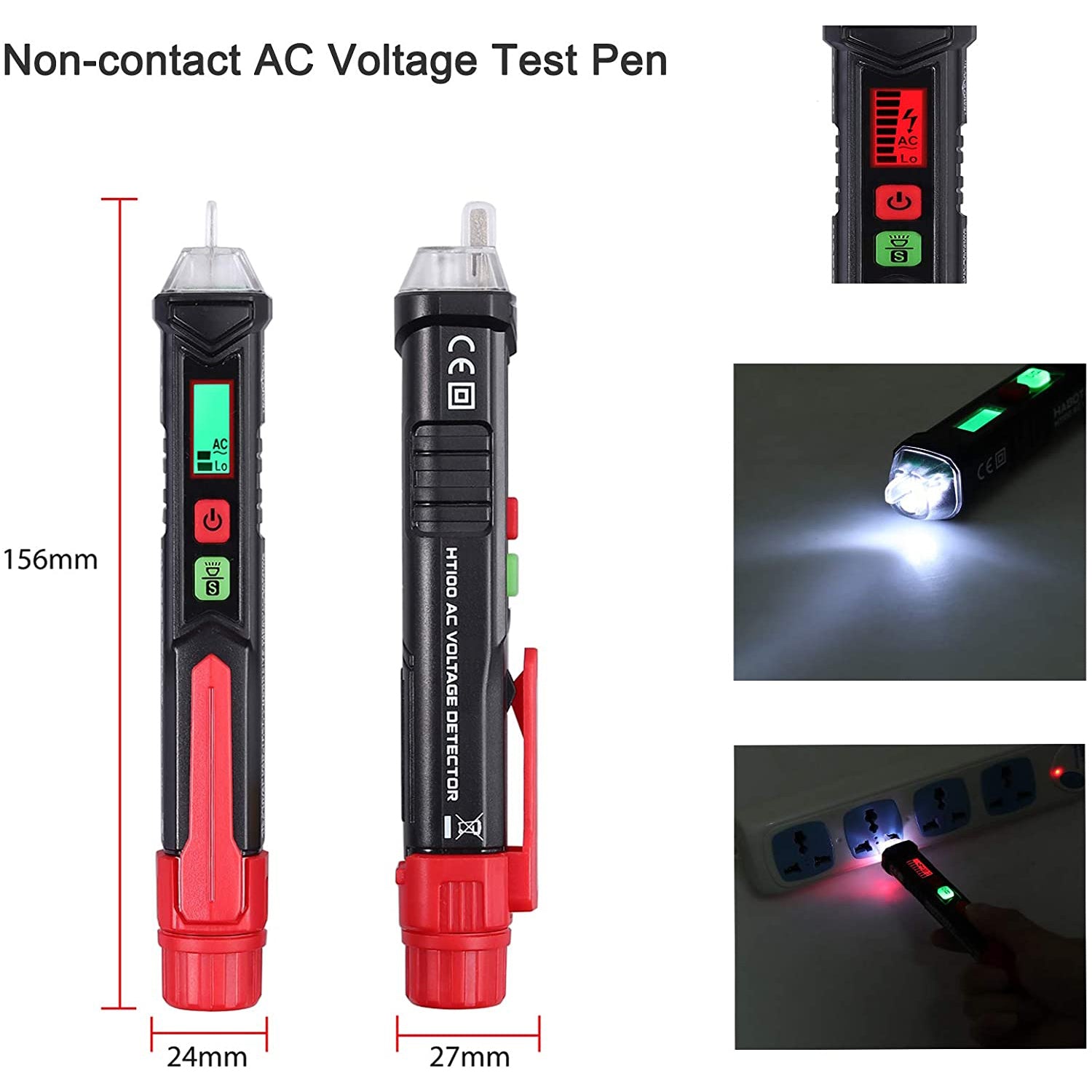 VinTeam Voltage Test Kit Digital Multimeter Non-Contact Voltage Tester Pen and Socket Tester Outlet Tester Electrical Test Kit Voltage Detector with LED Flashlight
