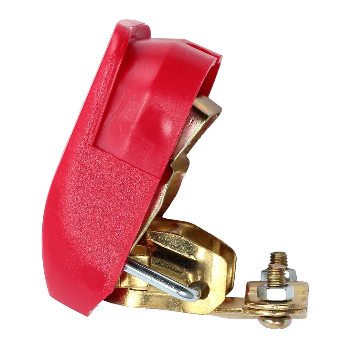 VinTeam 2 Pairs Quick Release Battery Terminal Connectors Quick Disconnect Terminals Brass Battery Terminal Clamps with Red (+) and Blue (-) Cover for Top Post Battery