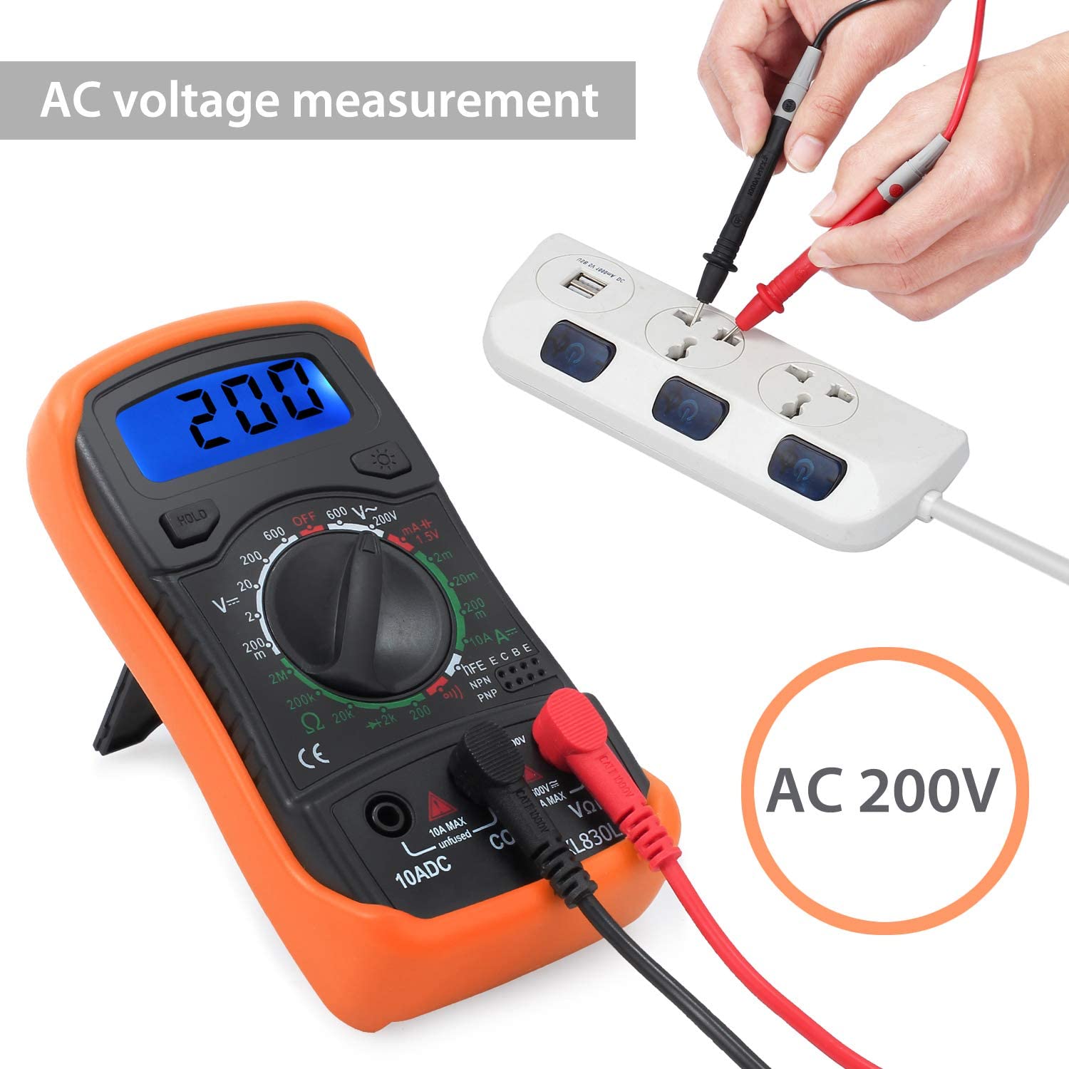 VinTeam Voltage Test Kit Digital Multimeter Non-Contact Voltage Tester Pen and Socket Tester Outlet Tester Electrical Test Kit Voltage Detector with LED Flashlight