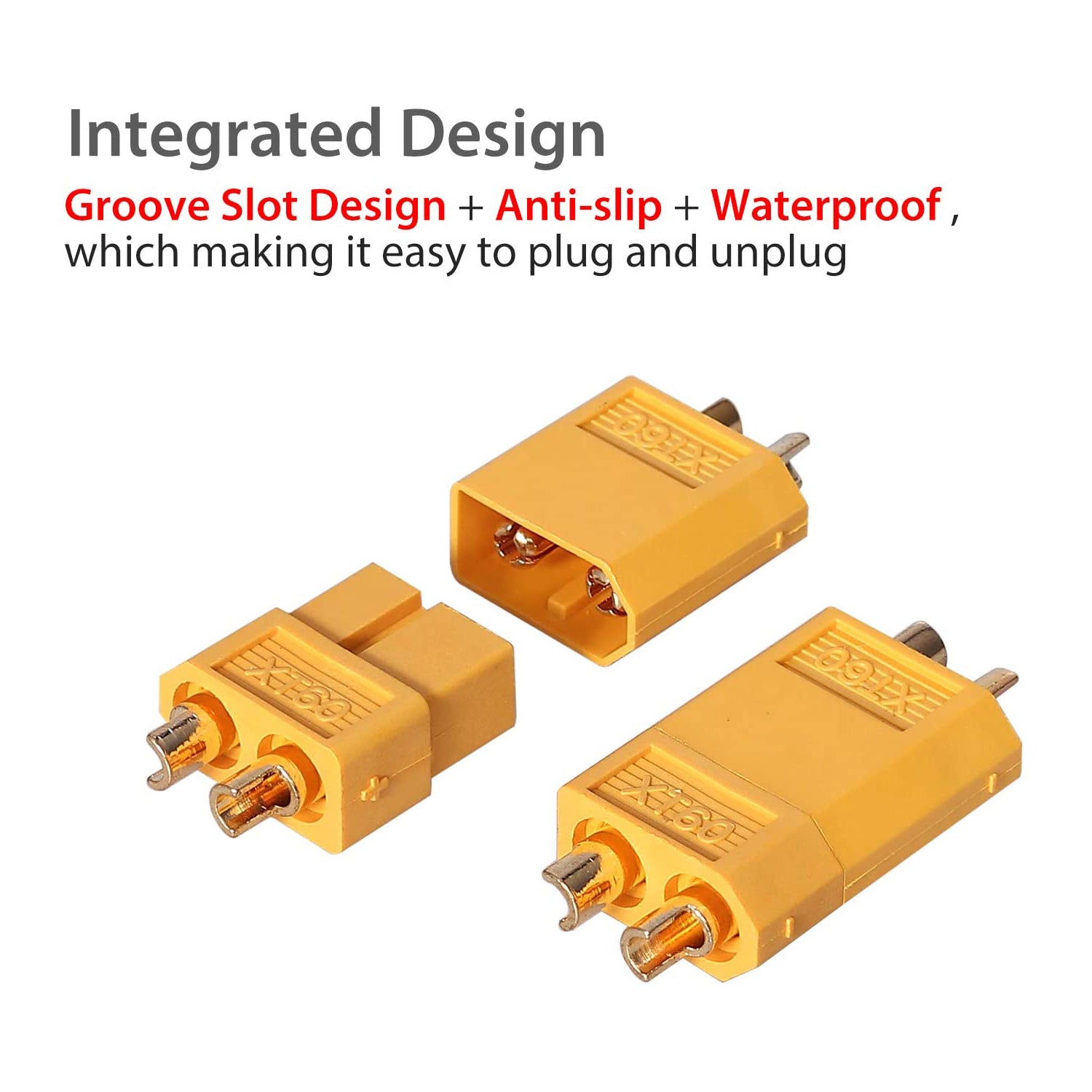 VinTeam 10 Pairs XT60 XT-60 Male Female Bullet Connectors Power Plugs with 5mm Heat Shrink Tubing for RC Lipo Battery