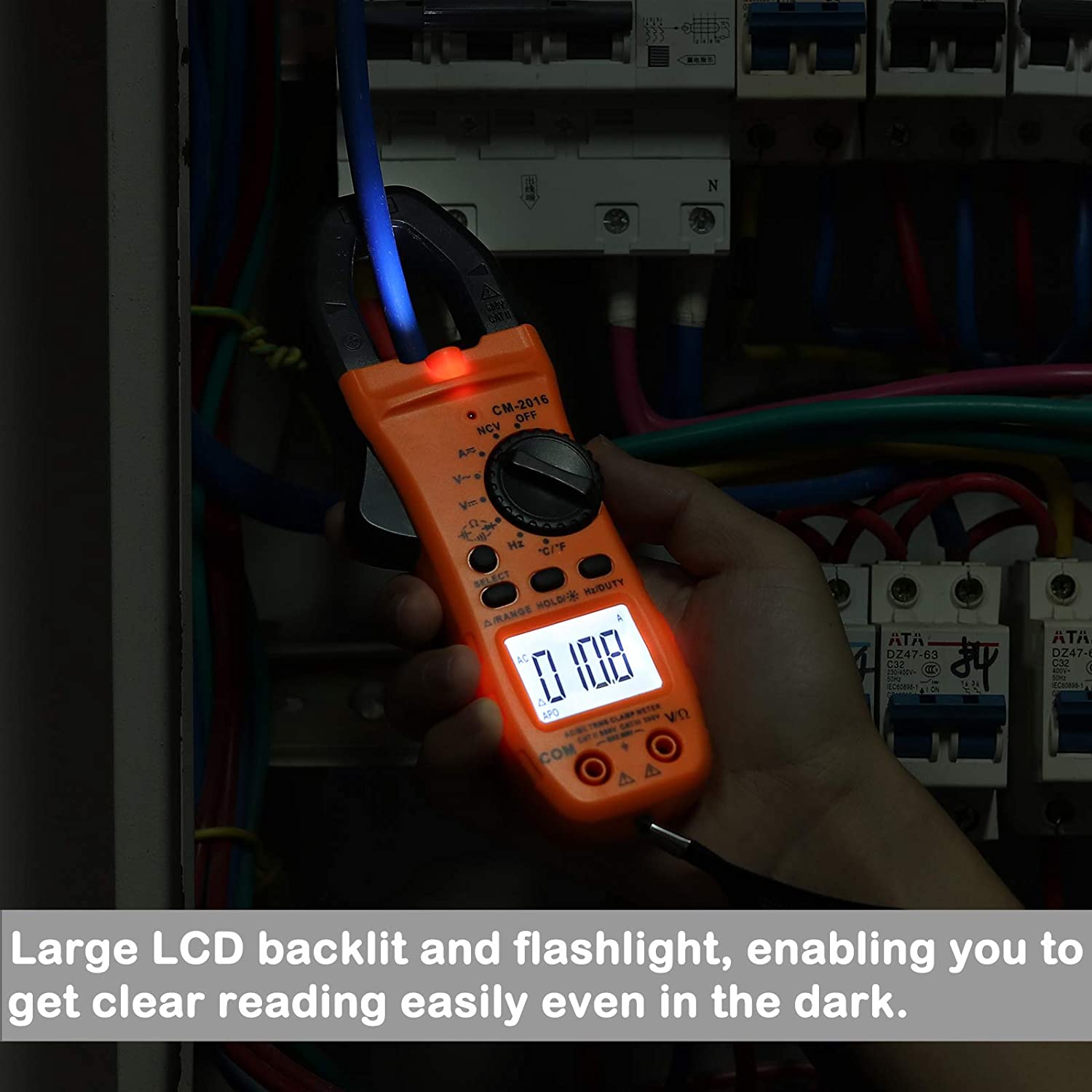 VinTeam Clamp Meter Amp Meter Digital TRMS Multimeter 6000 Counts 600A with Auto-ranging DC/AC Current AC/DC Voltage NCV Continuity Capacitance Resistance Frequency Diode Hz Test