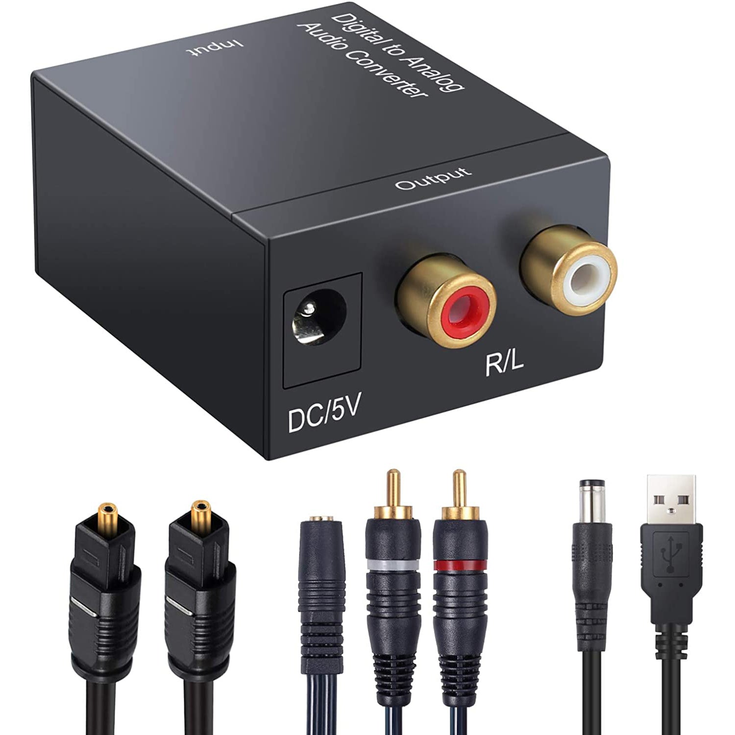 VinTeam DAC Converter Digital to Analog Audio Converter Digital SPDIF Toslink to Analog Stereo Audio RCA R/L for PS3 HD DVD Amps