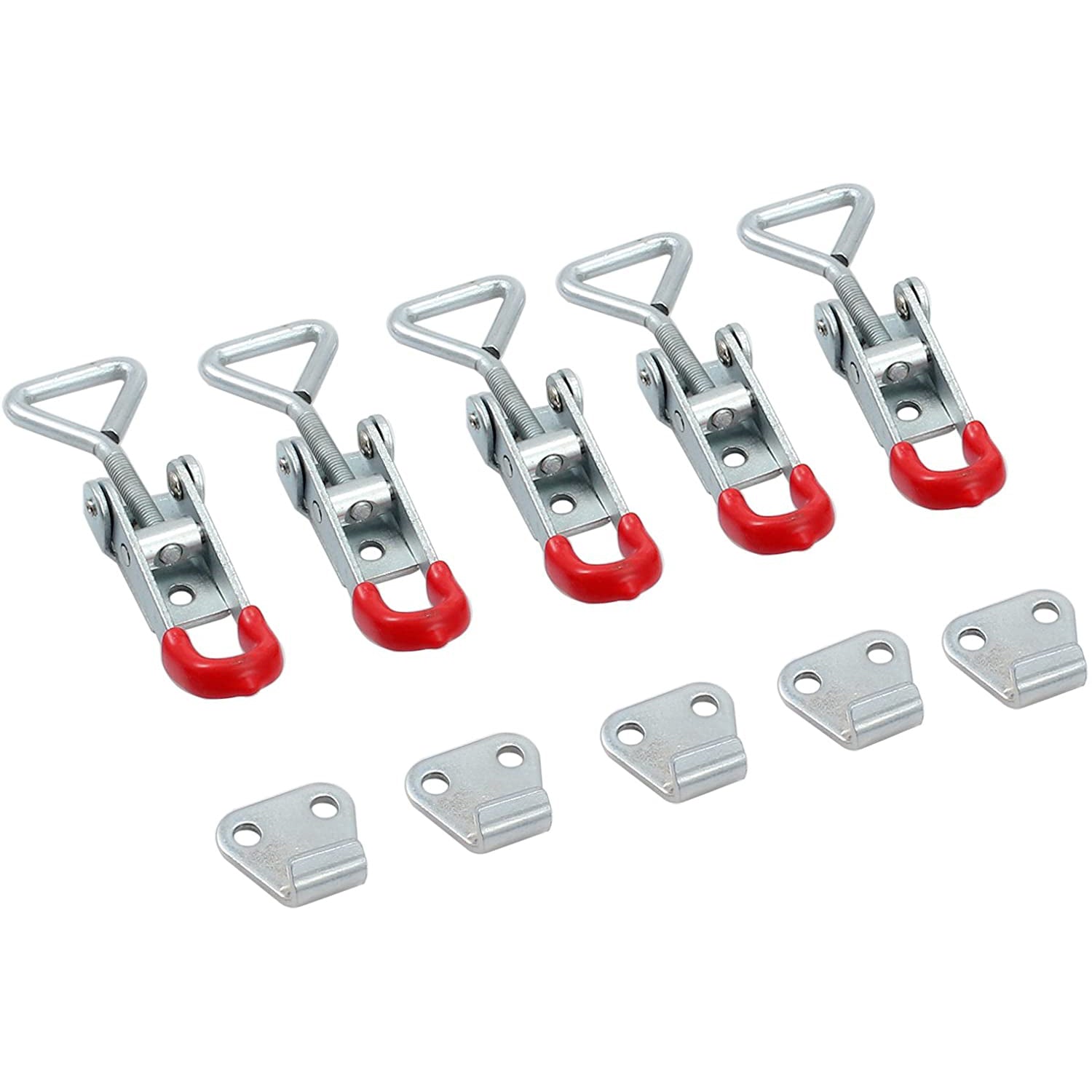 VinTeam 5 Pcs Toggle Catches Adjustable Cabinet Boxes Case Chest Catch Metal Toggle Latch Hasp