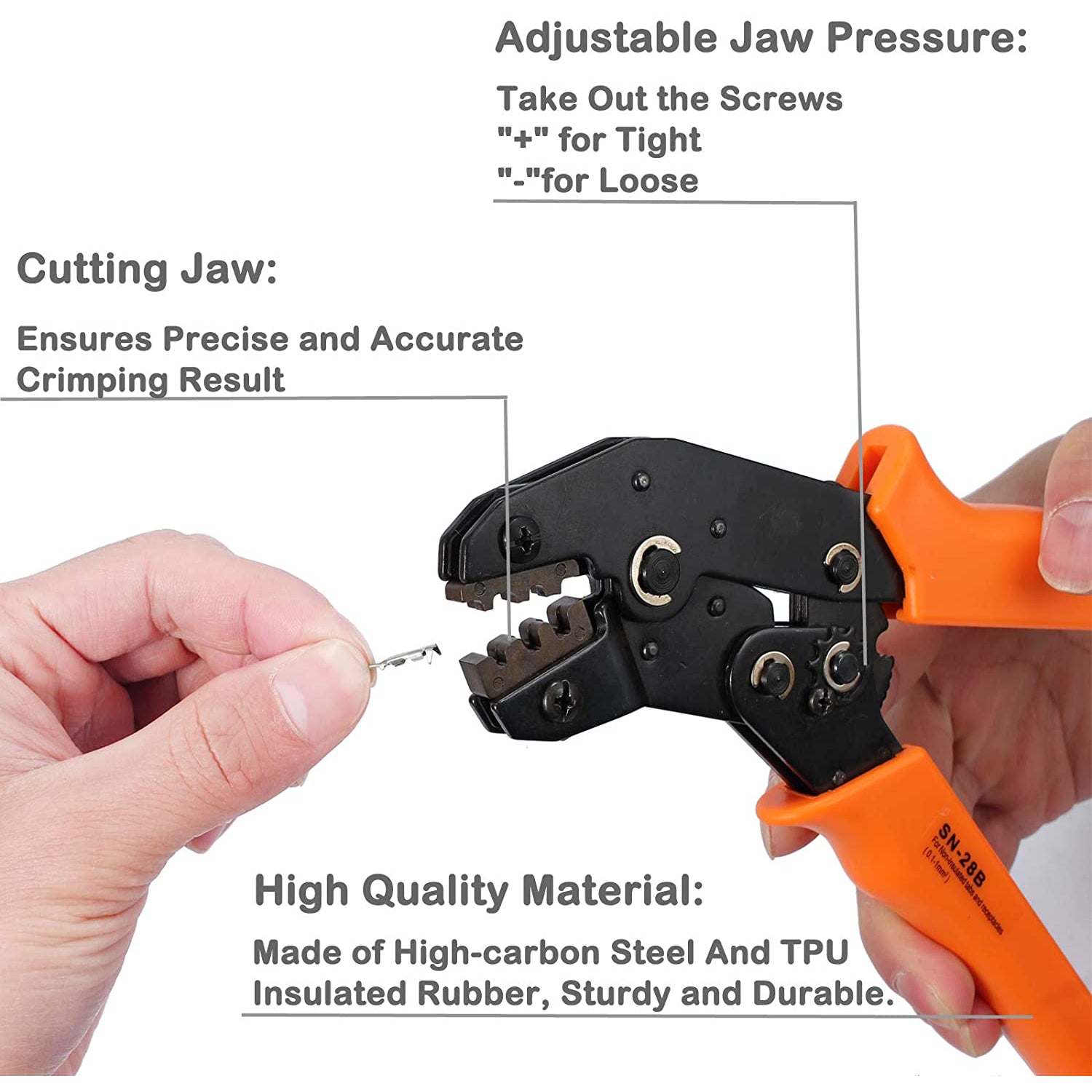 VinTeam Crimping Tool Kit Dupont Ratcheting Crimper Plier Set with 1550 Dupont Connectors Male/Female Pin 0.1-1.0mm? for 2.54/3.96mm KF2510 Connector 28-18AWG