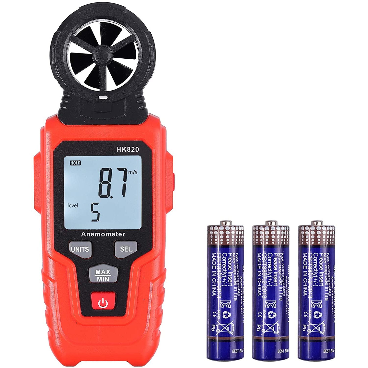 VinTeam Digital Anemometer Wind Speed Meter Wind Gauge Weather Monitor Handheld Anemometer with Backlit Support Wind Temperature Air Volume Measuring for Windsurfing Sailing Surfing Fishing Kite Flyin