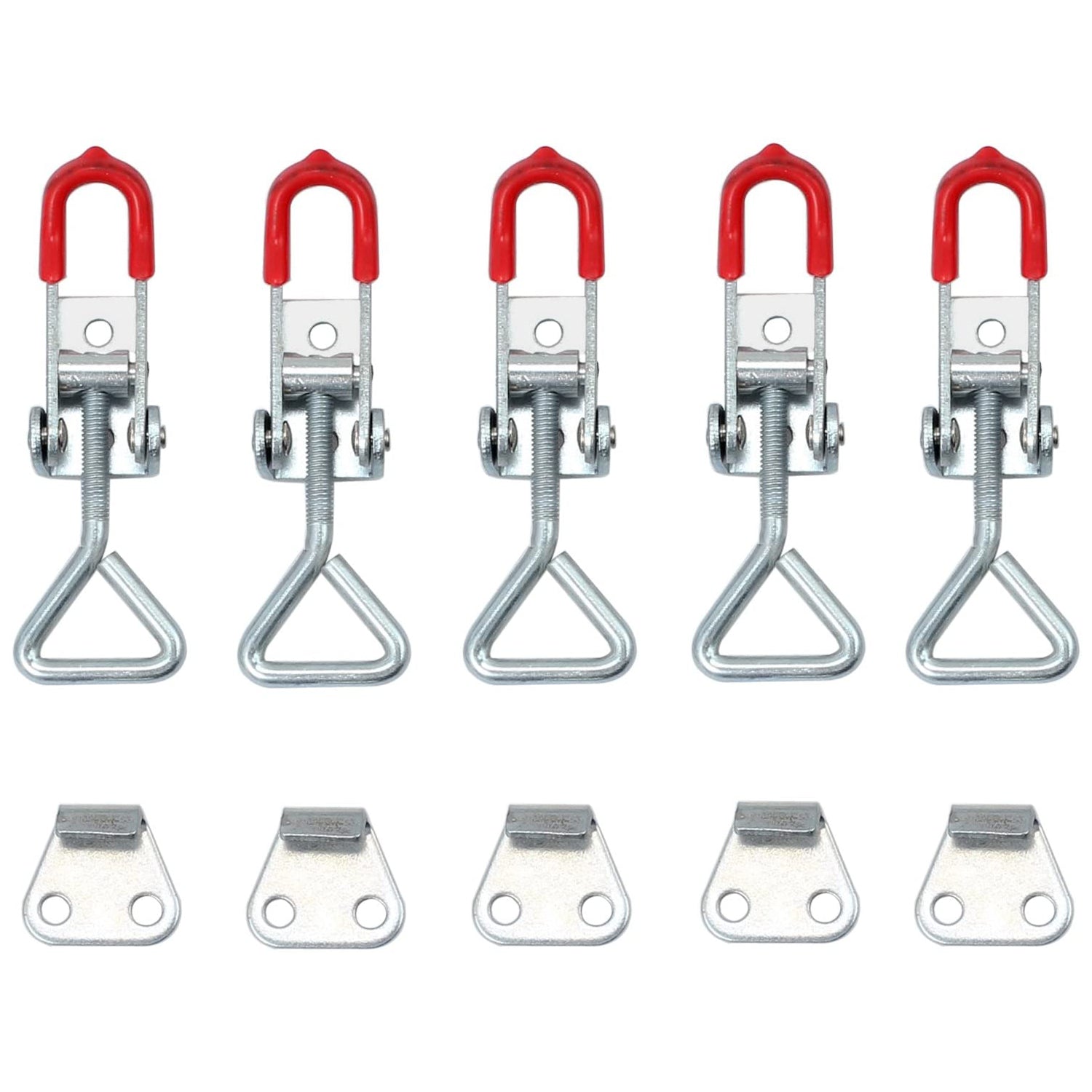 VinTeam 5 Pcs Toggle Catches Adjustable Cabinet Boxes Case Chest Catch Metal Toggle Latch Hasp