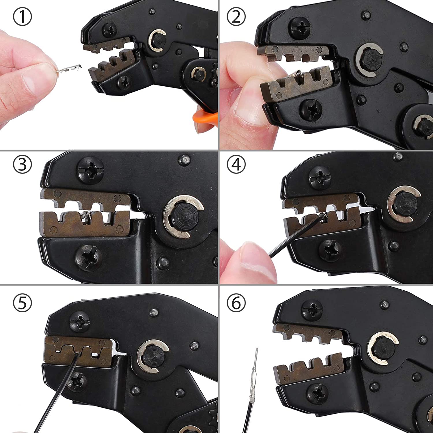 VinTeam Crimping Tool Kit Dupont Ratcheting Crimper Plier Set with 1550 Dupont Connectors Male/Female Pin 0.1-1.0mm? for 2.54/3.96mm KF2510 Connector 28-18AWG