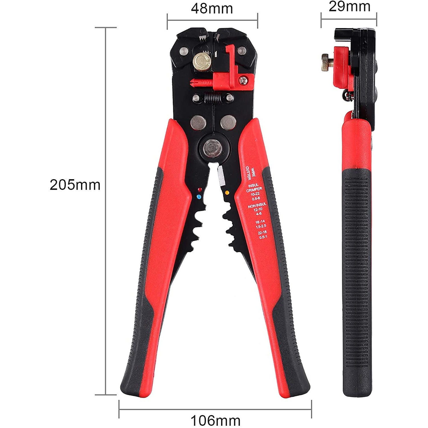 VinTeam Self-adjustable Wire Stripper Crimping Plier with 500pcs Crimp Connectors Terminal 10-22awg(0.5-6.0mm) Ferrule Crimper Pliers for Wiring Projects