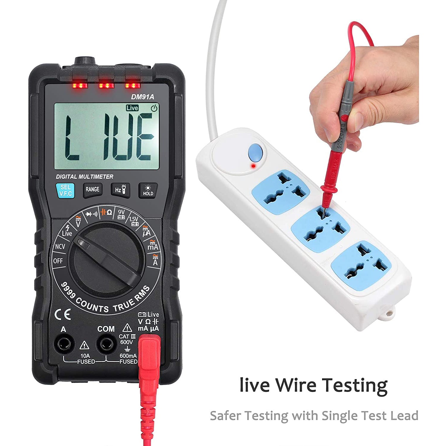 VinTeam Digital Multimeter 9999 Counts TRMS Auto Range Multi Tester NCV Detector DC AC Voltage Current Meter Capacitance Diode and Continuity Tester