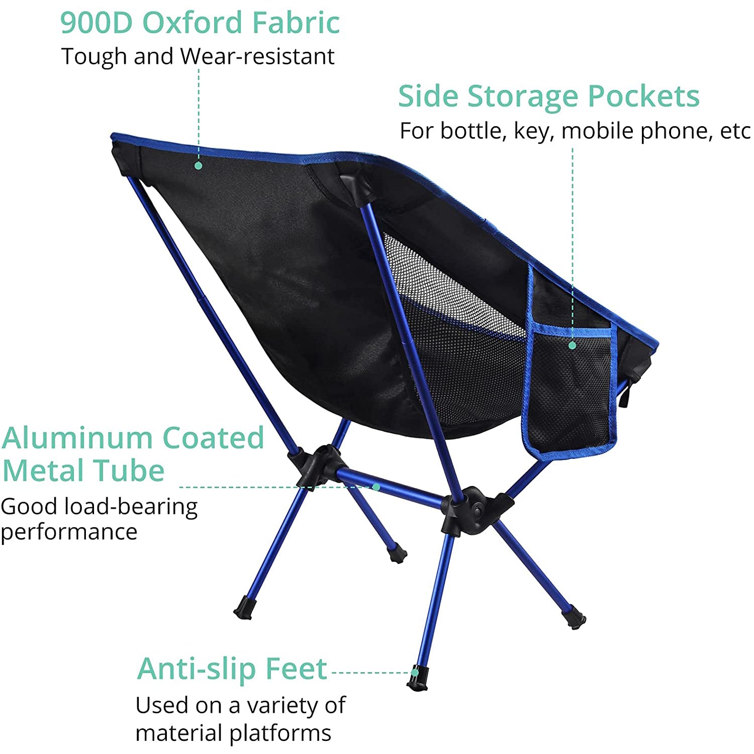 Camping Chair, VinTeam Ultralight Folding Camping Chair, Portable Compact for Outdoor Camp, Travel, Beach, Picnic, Festival, Hiking, Lightweight Backpacking