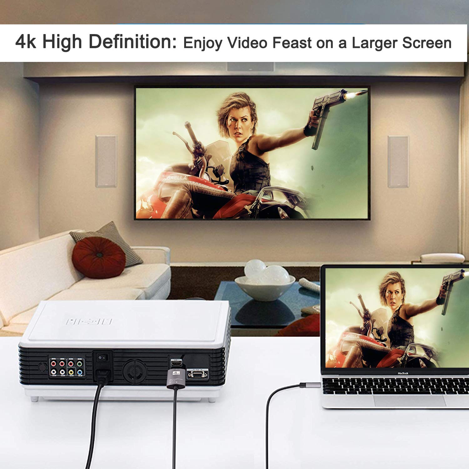 VinTeam USB C to HDMI Adapter USB Type-C to HDMI Cable for Samsung S10 Galaxy S9 Note 8 MacBook Pro Surface Book Compatible with Thunderbolt 3