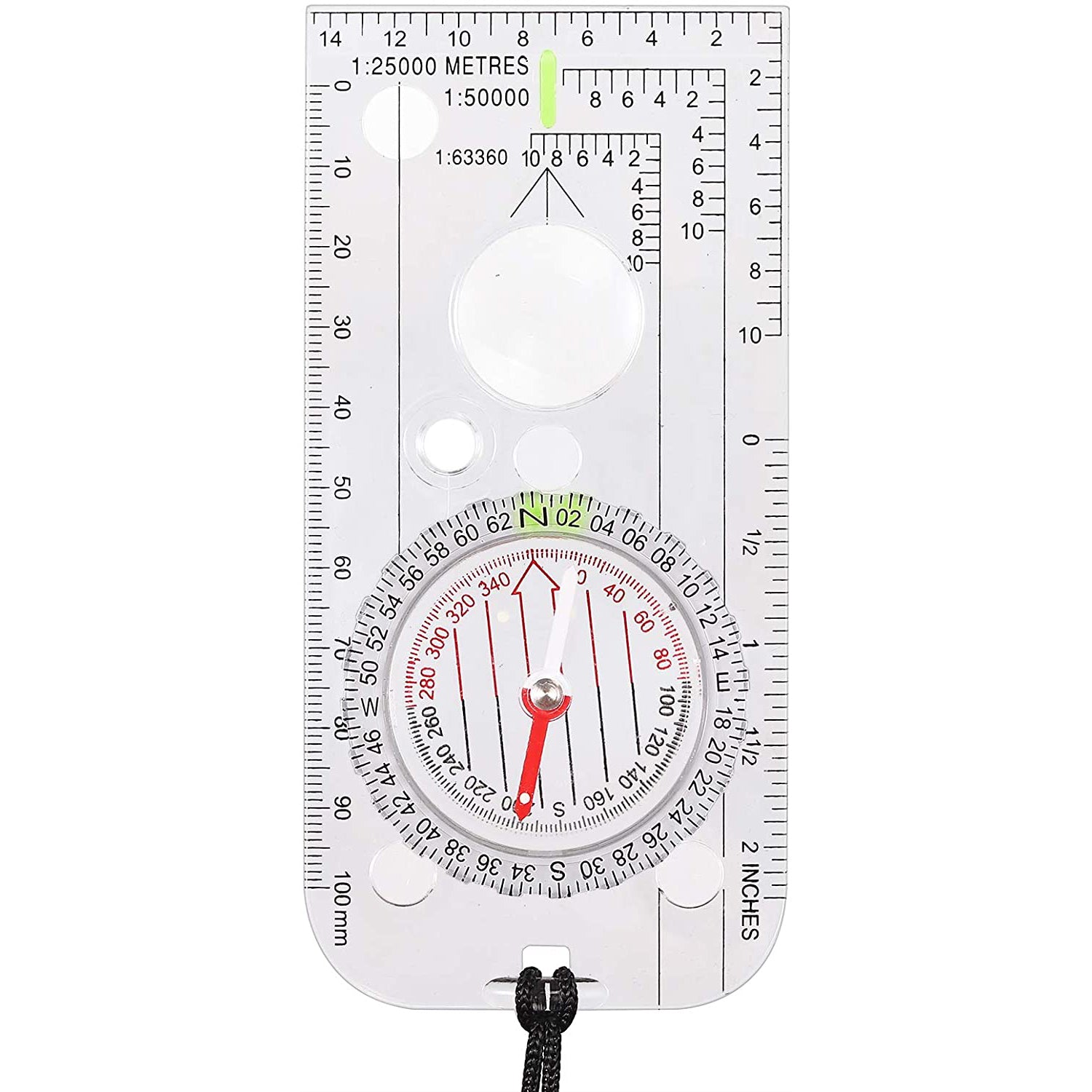 VinTeam Navigation Compass, Explorer Compass for Expedition Map Reading, Lightweight Map Ruler, Orienteering Compass with Adjustable Declination for Survival Hiking-Fully Waterproof with Carrying Bag