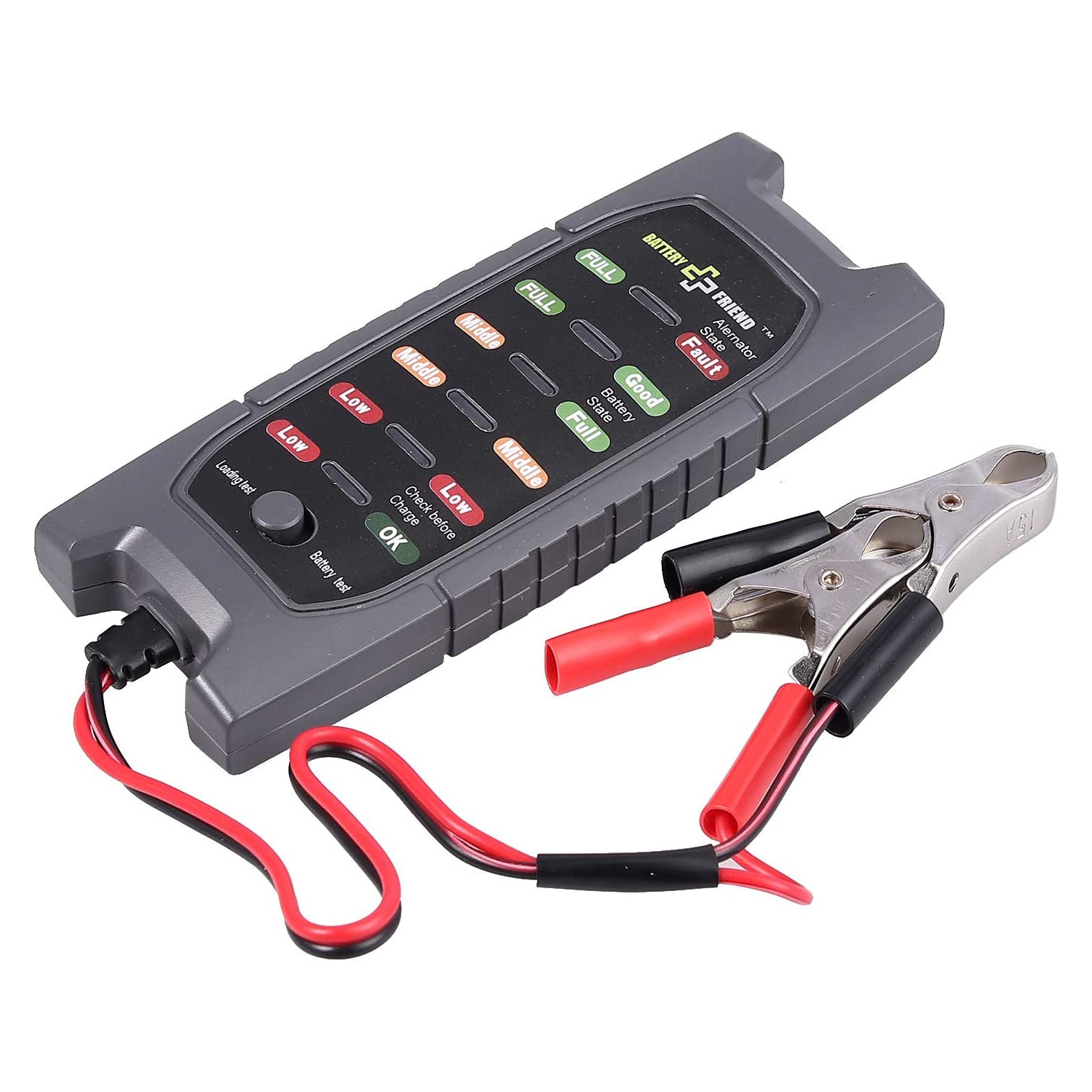 VinTeam Car Battery Tester 12V 6 LED Display Digital Alternator Tester, Multi Functions Tester for Car Motorcycle