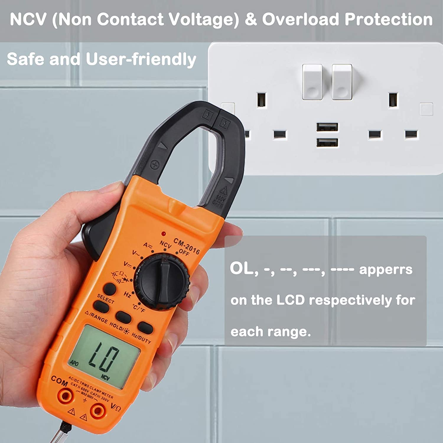 VinTeam Clamp Meter Amp Meter Digital TRMS Multimeter 6000 Counts 600A with Auto-ranging DC/AC Current AC/DC Voltage NCV Continuity Capacitance Resistance Frequency Diode Hz Test