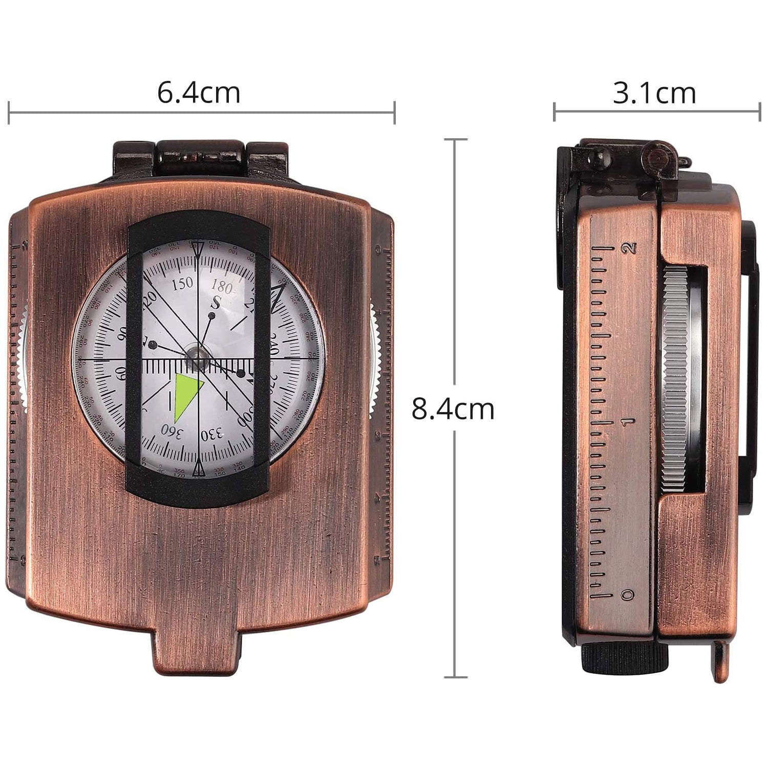 VINTEAM Compass, Hiking Compass Military Compass Multifunctional Waterproof Metal Sighting Compass with Carrying Bag and Bubble Levels for Hiking Camping Climbing Biking -Camouflage