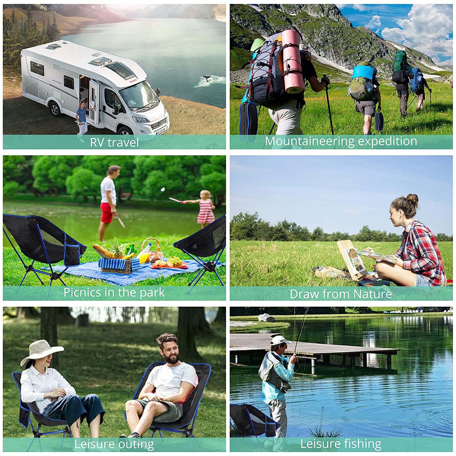 Camping Chair, VinTeam Ultralight Folding Camping Chair, Portable Compact for Outdoor Camp, Travel, Beach, Picnic, Festival, Hiking, Lightweight Backpacking