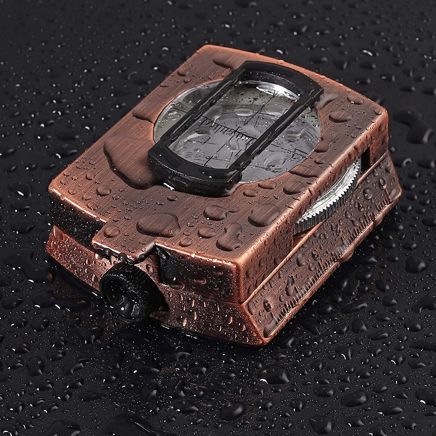 VINTEAM Compass, Hiking Compass Military Compass Multifunctional Waterproof Metal Sighting Compass with Carrying Bag and Bubble Levels for Hiking Camping Climbing Biking -Camouflage