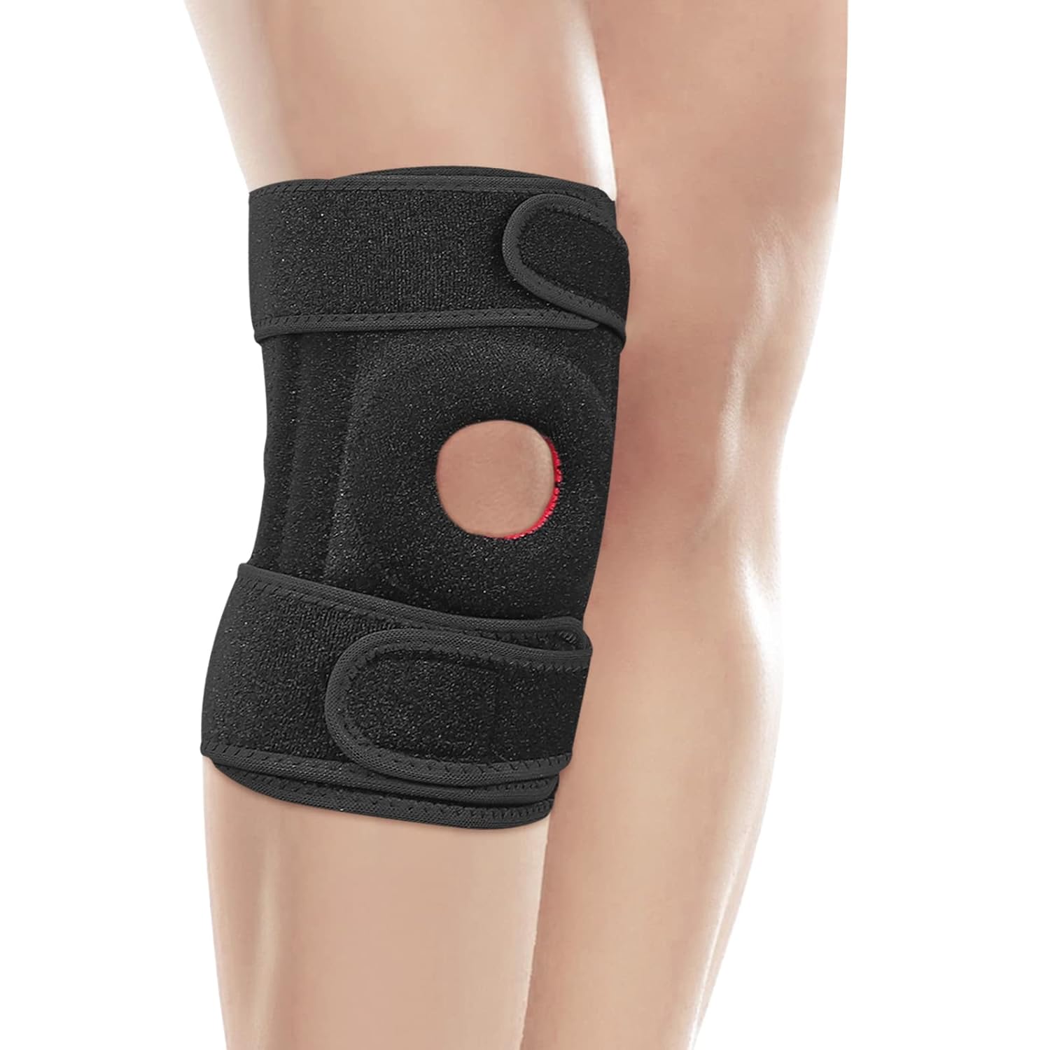 VINTEAM Knee Brace Support 30-50cm Adjustable Neoprene Breathable Knee Sleeve Elastic Compression Knee Protector for Stability,Injury Recovery and Sports Open Patella Dual Stabilizers for Men & Women
