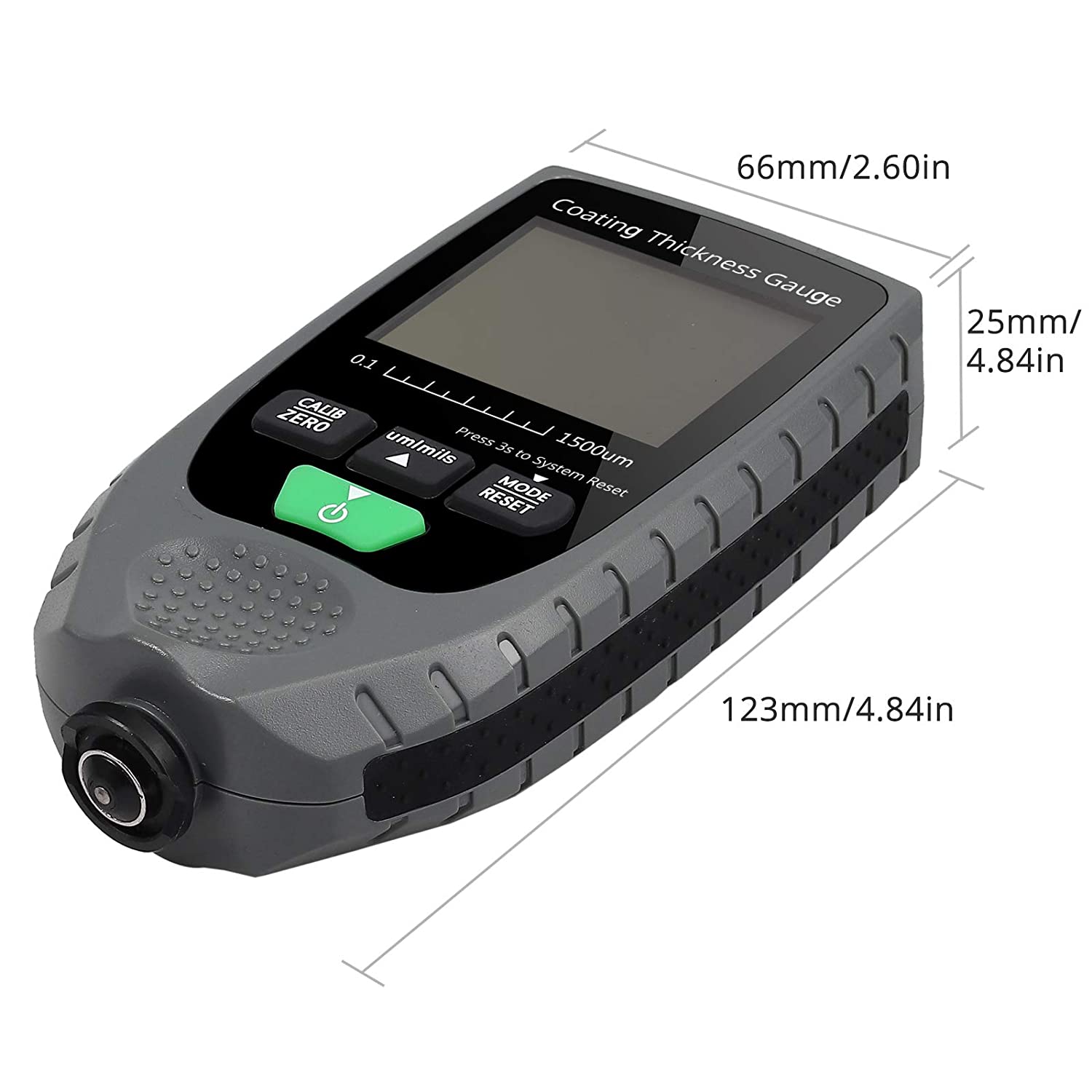 VinTeam Car Paint Coating Thickness Gauge Meter Handheld with Backlight LCD Display for Steel Aluminum Car 0-1500um