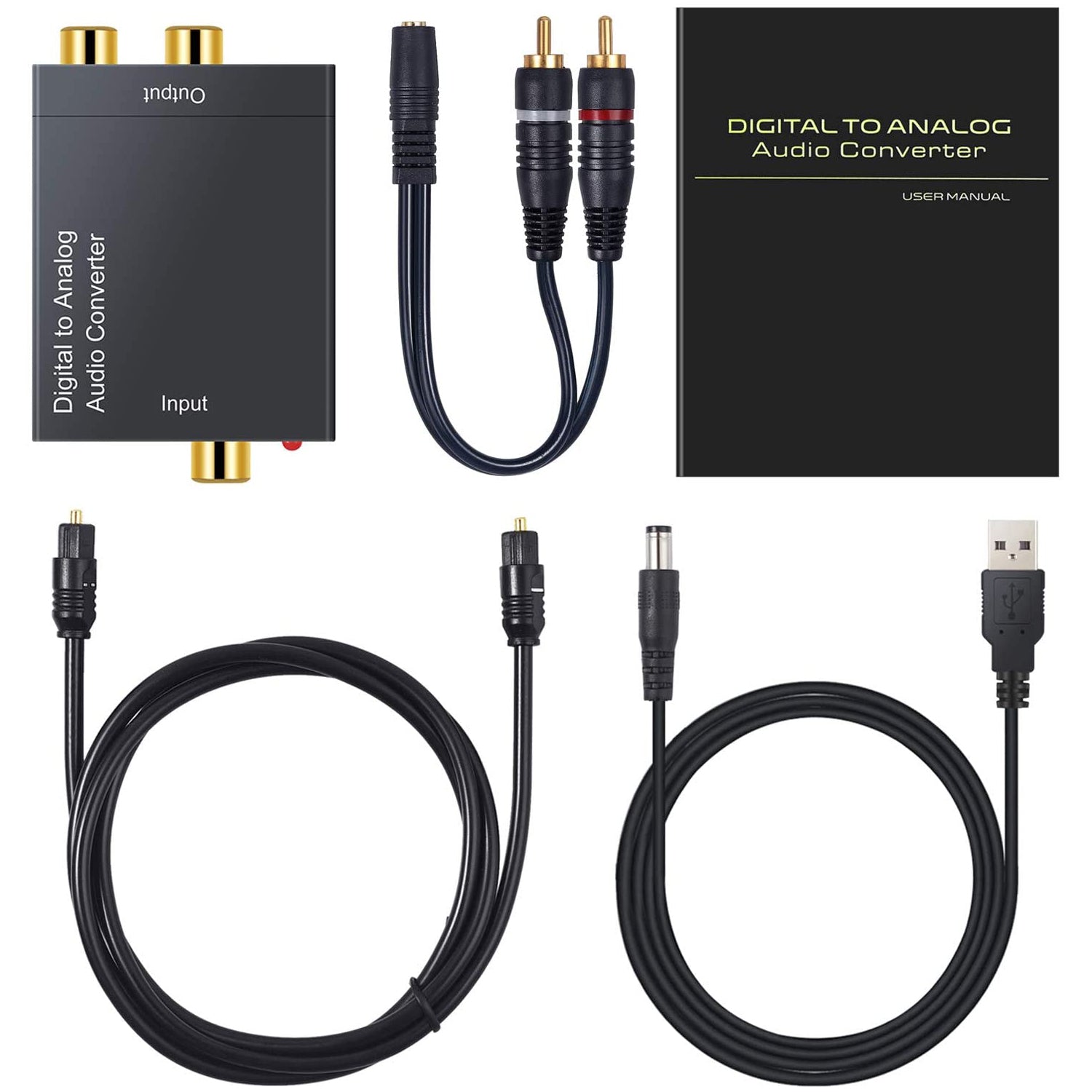 VinTeam DAC Converter Digital to Analog Audio Converter Digital SPDIF Toslink to Analog Stereo Audio RCA R/L for PS3 HD DVD Amps