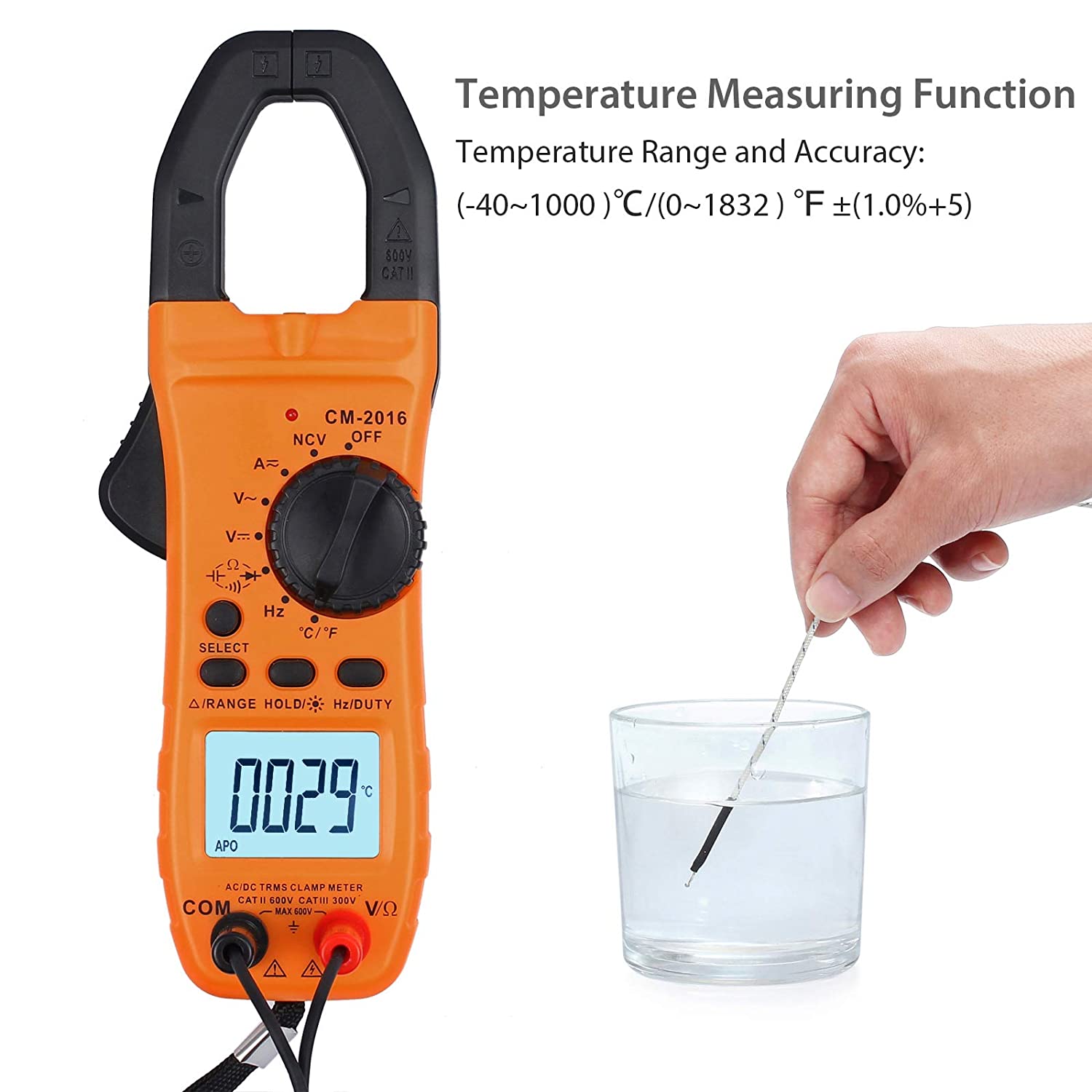 VinTeam Clamp Meter Amp Meter Digital TRMS Multimeter 6000 Counts 600A with Auto-ranging DC/AC Current AC/DC Voltage NCV Continuity Capacitance Resistance Frequency Diode Hz Test