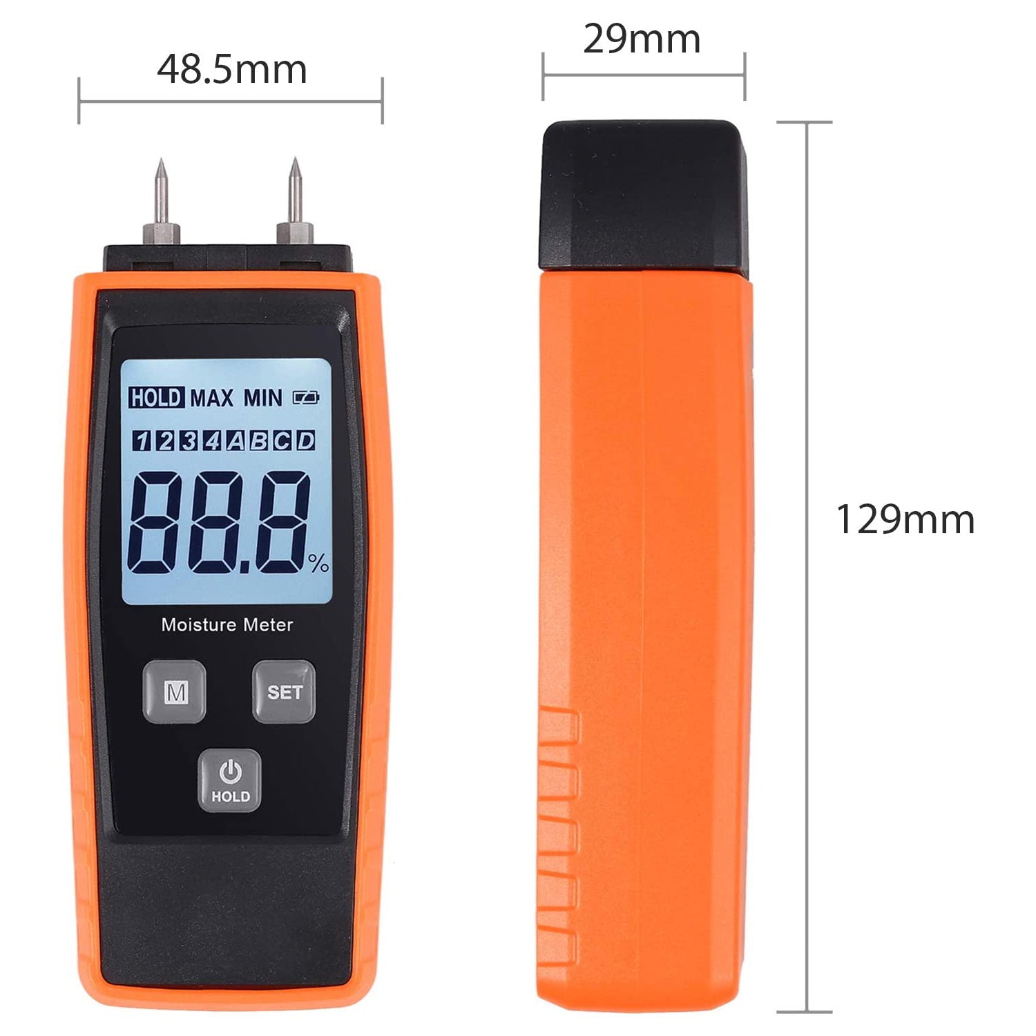 VinTeam Wood Moisture Meter Digital Moisture Detector LCD Moisture Tester with 2 Test Pins Water Leak Detector Damp Tester for Wood Building Material Firewood Walls Paper Floor Cement Mortar